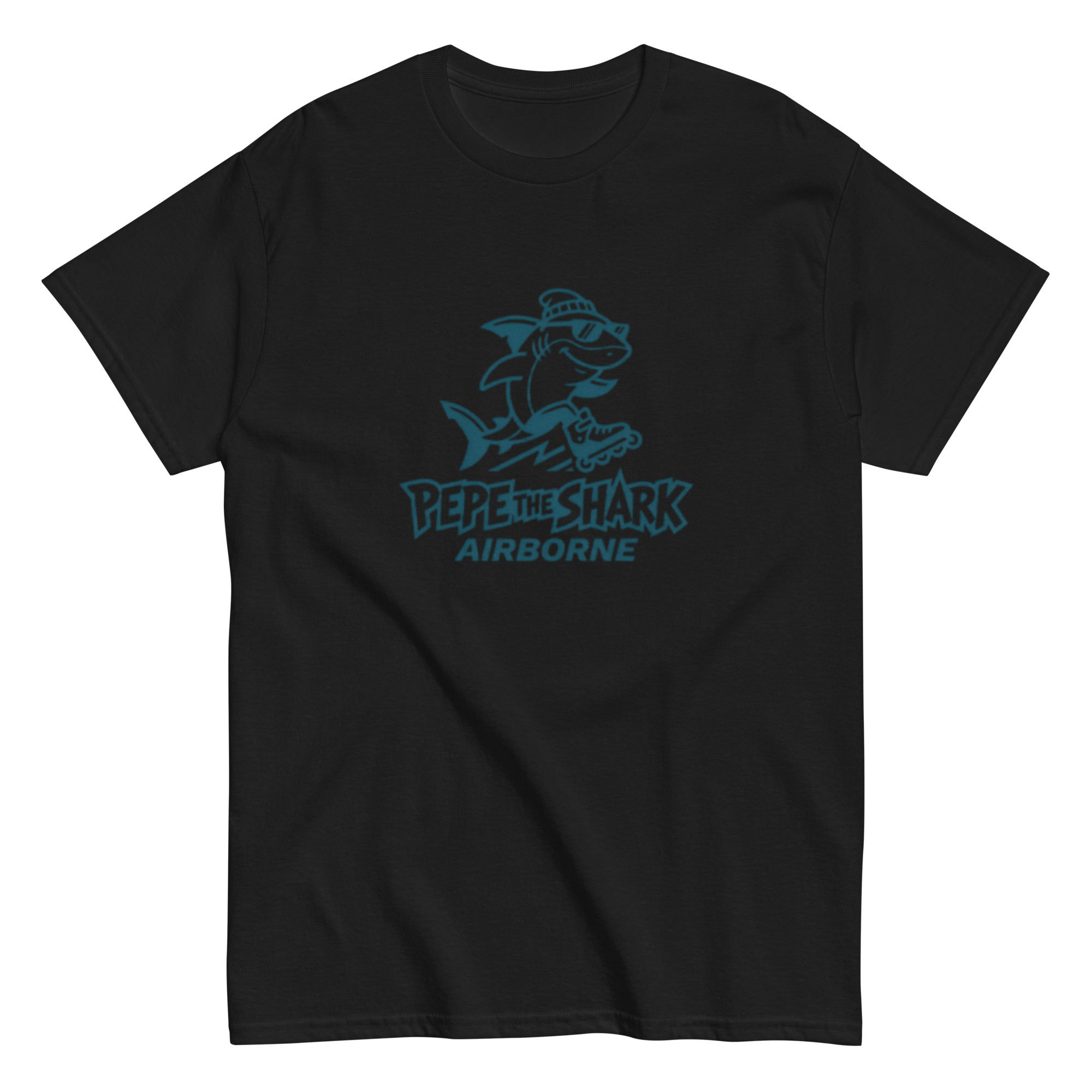 Pepe the Shark Airborne Tee Front - Image 5