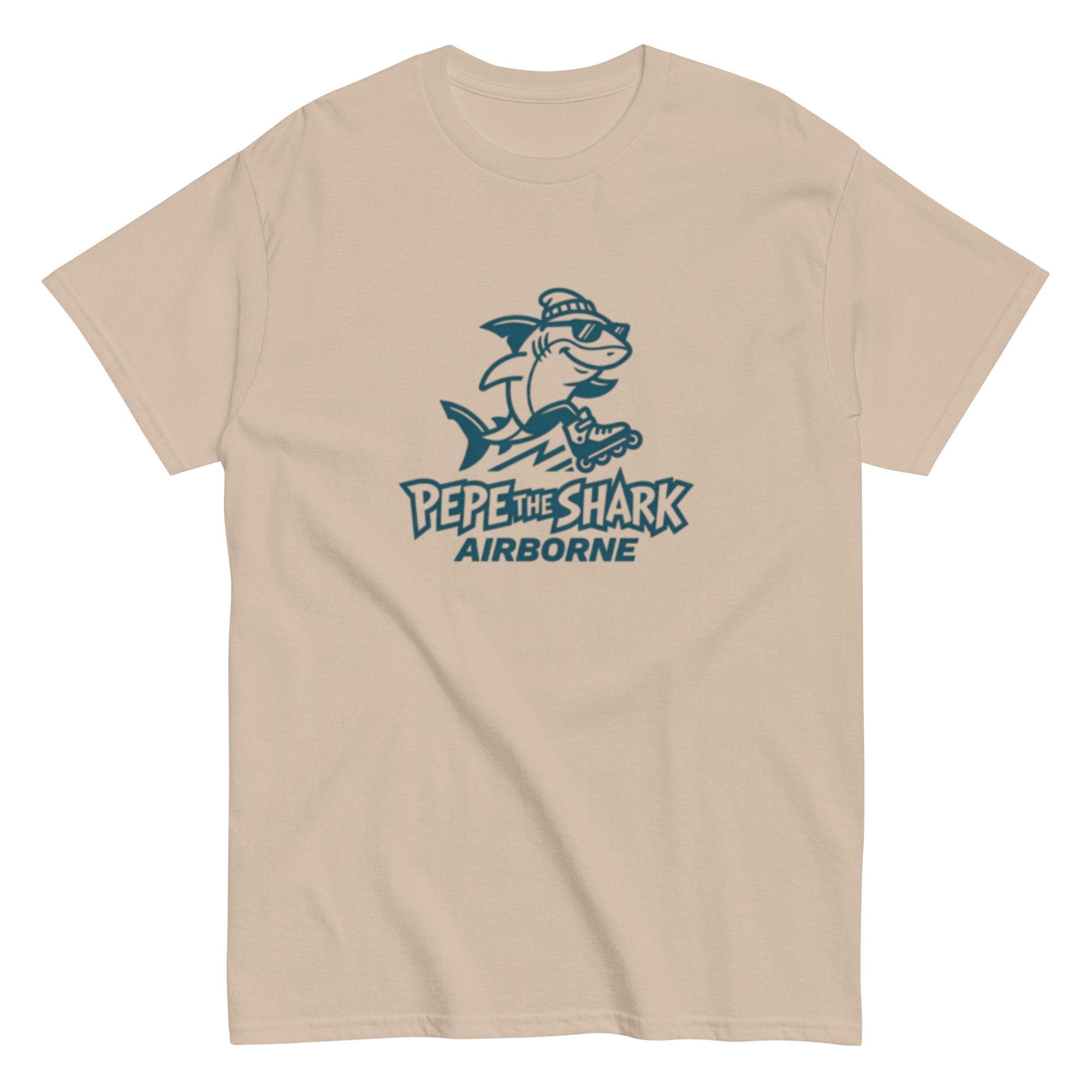 Pepe the Shark Airborne Tee Front - Image 7