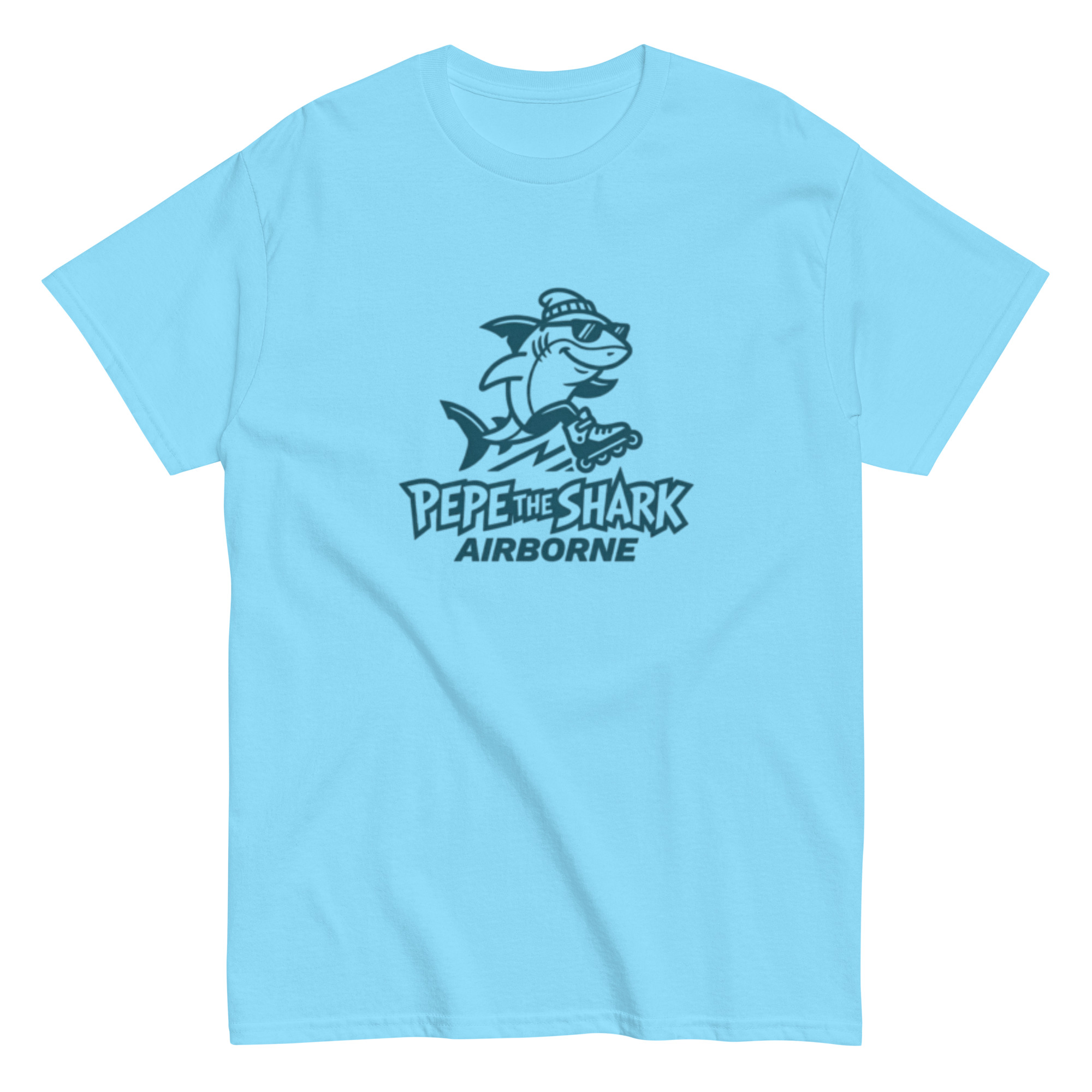 Pepe the Shark Airborne Tee Front - Image 8