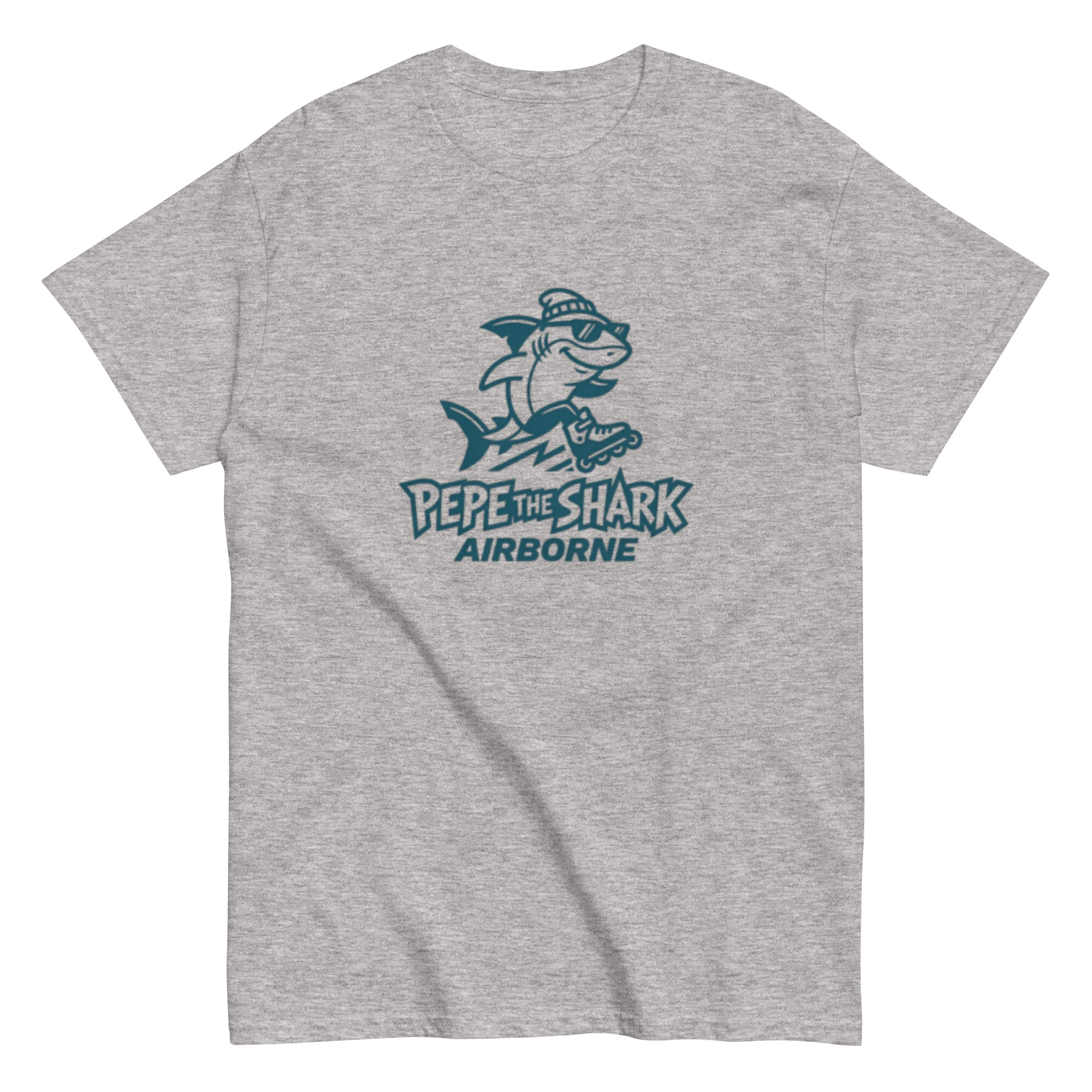 Pepe the Shark Airborne Tee Front - Image 9