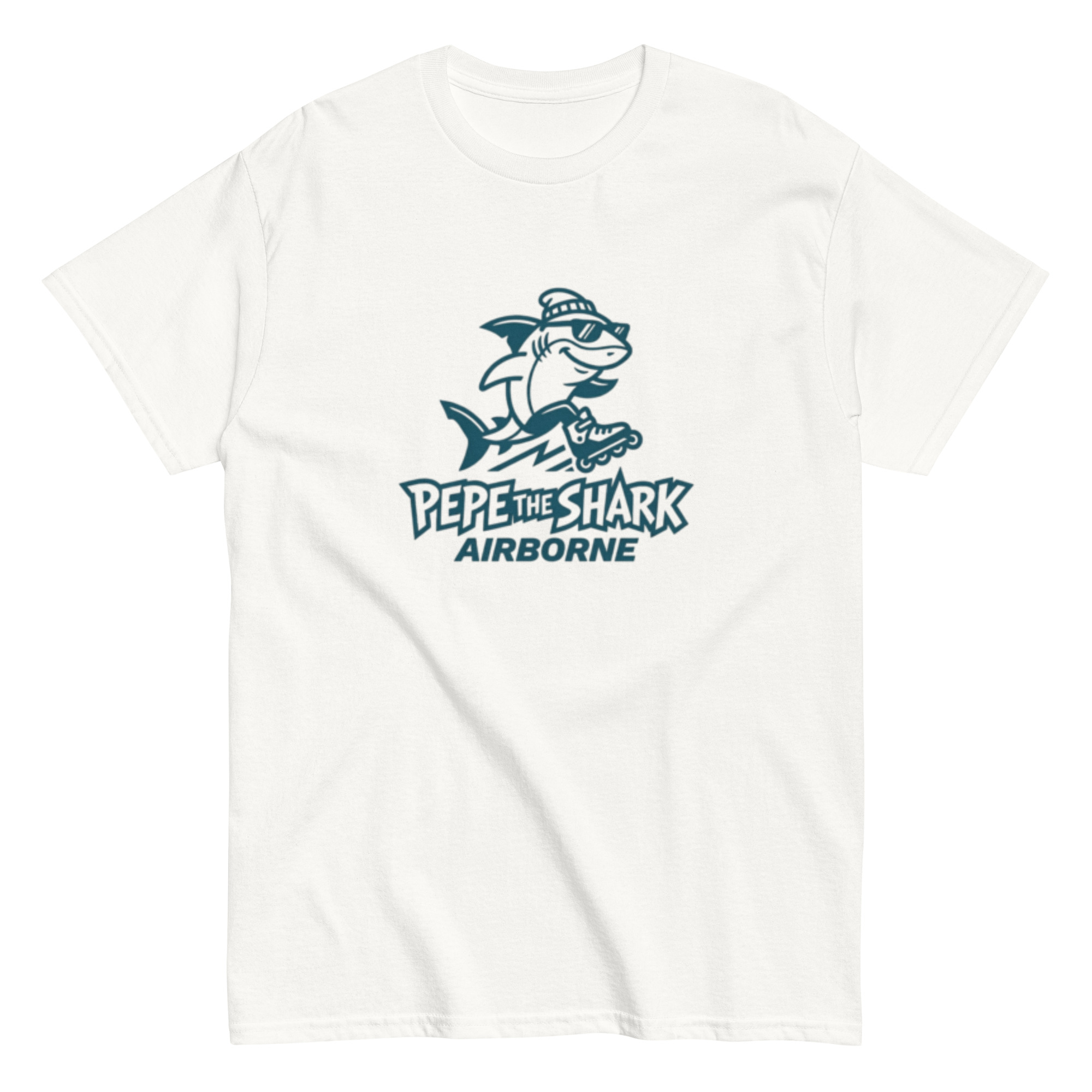 Pepe the Shark Airborne Tee Front - Image 3